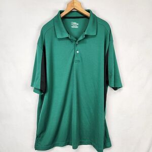 PGA Tour Mens Short Sleeves Polyester Performance Golf Polo Shirt Green Size XXL